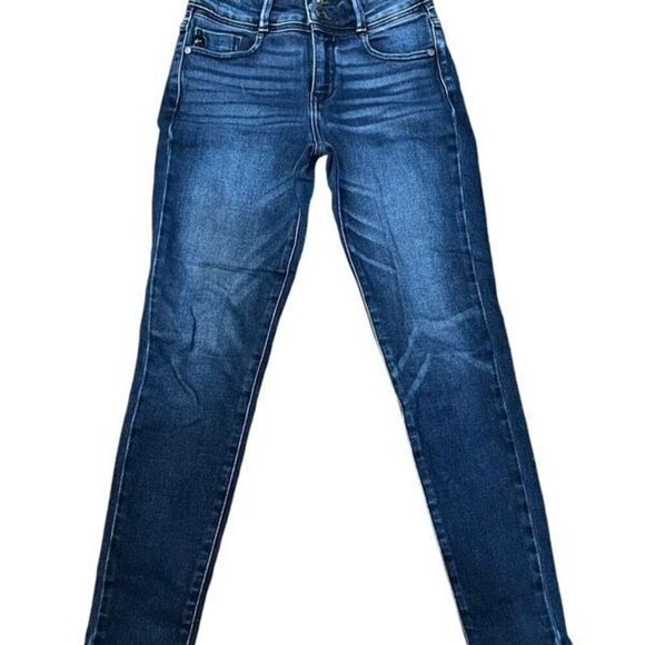 Kancan Dark Wash High Waist Tapered Leg Jeans Size 3 - Picture 1 of 4